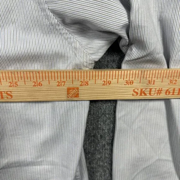 Big And Tall Rockabilly Western Wear Light Blue Striped Button Up - Picture 5 of 7